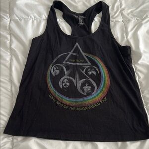 Pink Floyd Black Tank Top with Rainbow Graphic